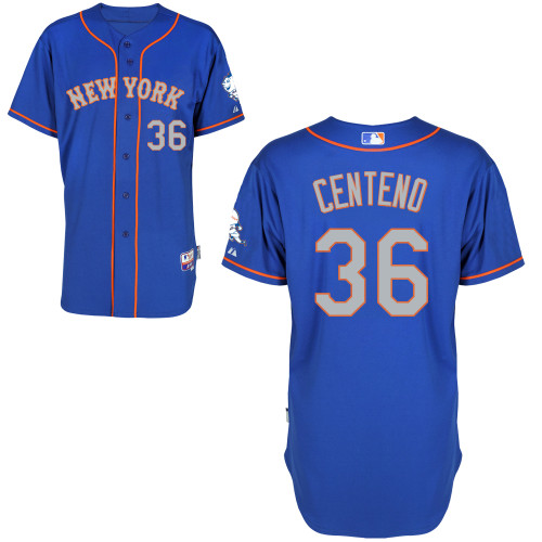 MLB New York Mets #36 Centeno Cool Base Customized Blue Jersey