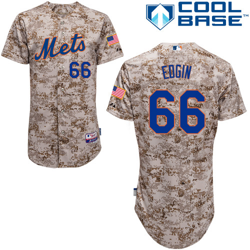 MLB New York Mets #68 Edgin Cool Base Customized Camo Jersey