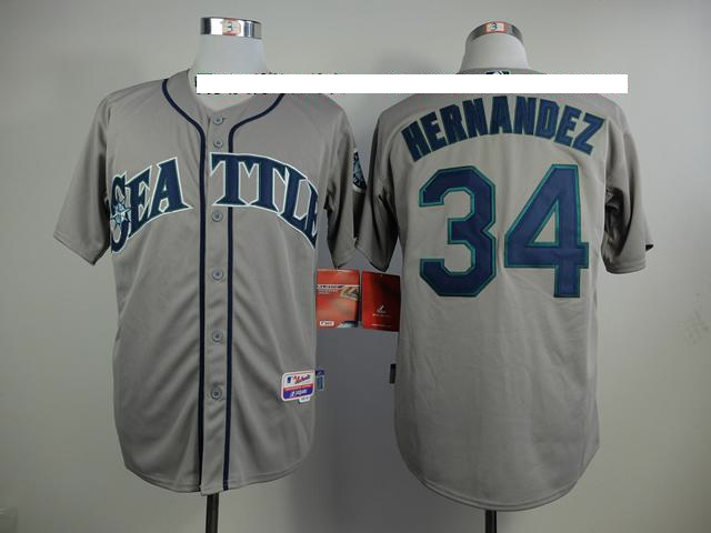 MLB Seattle Mariners #34 Hernandez Grey Jersey