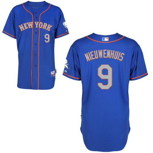 MLB New York Mets #9 Nieuwenhuis Cool Base Customized Blue Jersey