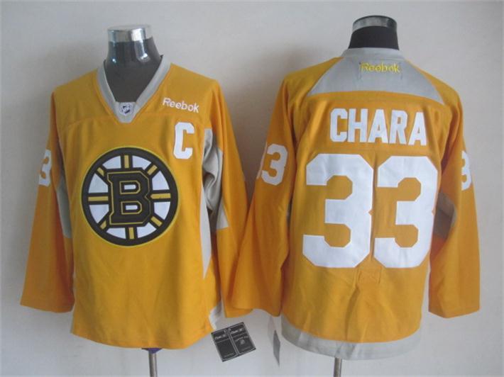 NHL Boston Bruins #33 Chara Yellow New Jersey with C Patch