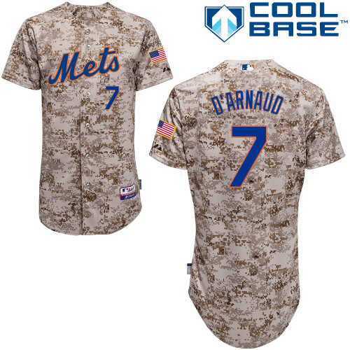 MLB New York Mets #7 DArnaud Cool Base Customized Camo Jersey