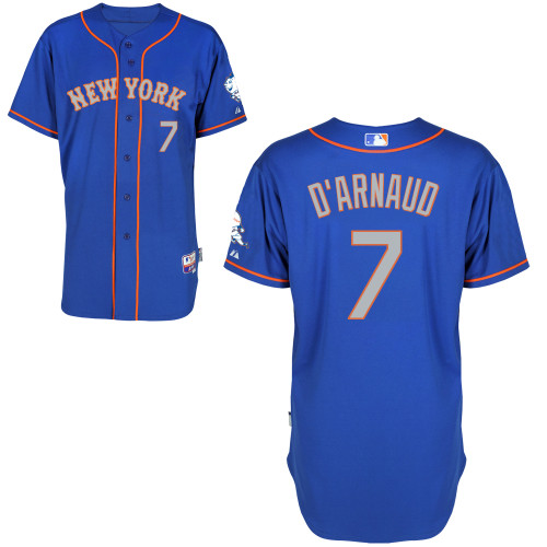 MLB New York Mets #7 DArnaud Cool Base Customized Blue Jersey