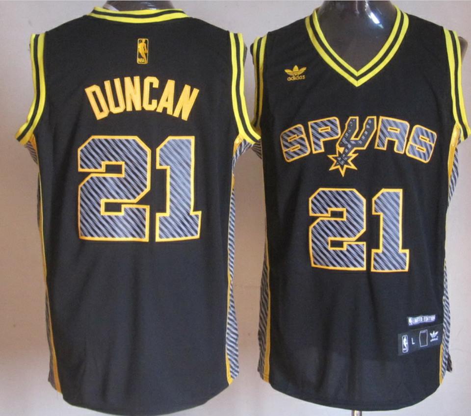 NBA San Antonio Spurs #21 Duncan Black Jersey