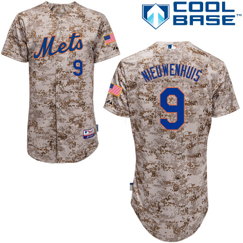 MLB New York Mets #9 Nieuwenhuis Cool Base Customized Camo Jersey