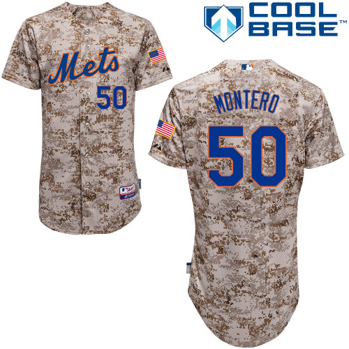 MLB New York Mets #50 Monterd Cool Base Customized Camo Jersey