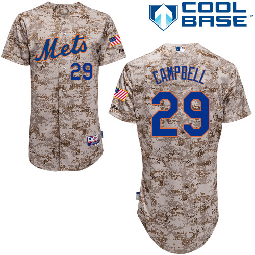 MLB New York Mets #29 Canpbell Cool Base Customized Camo Jersey