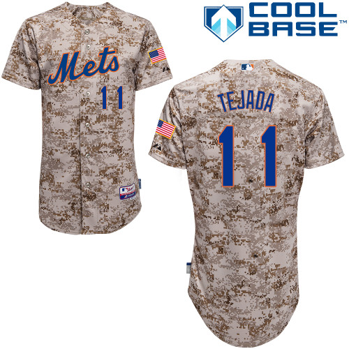 MLB New York Mets #11 Tejada Cool Base Customized Camo Jersey