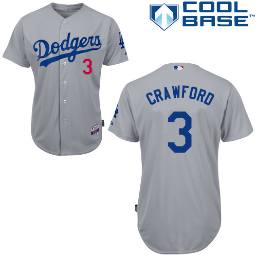 MLB Los Angeles Dodgers #3 Crawford Grey Customized Jersey