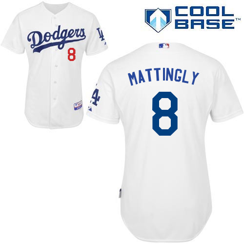 MLB Los Angeles Dodgers #8 Mattingly White Customized Jersey