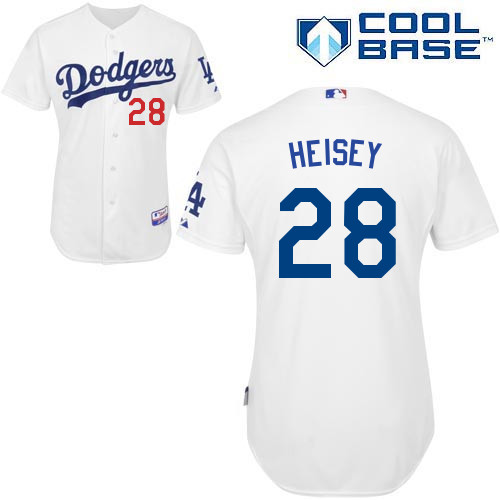MLB Los Angeles Dodgers #28 Heisey White Customized Jersey