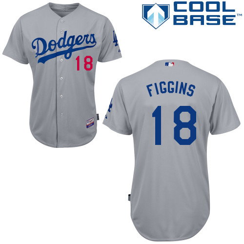 MLB Los Angeles Dodgers #18 Figgins Grey Customized Jersey