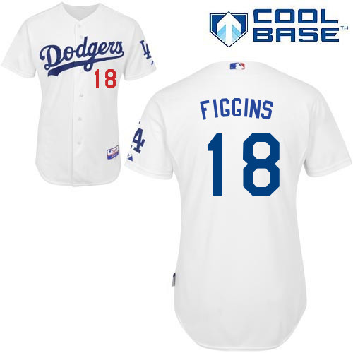 MLB Los Angeles Dodgers #18 Figgins White Customized Jersey