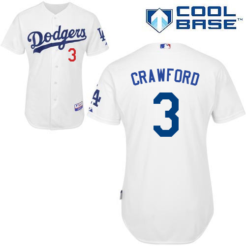 MLB Los Angeles Dodgers #3 Crawford White Customized Jersey