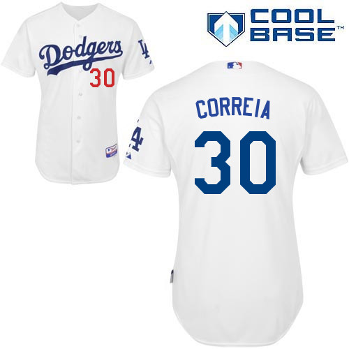 MLB Los Angeles Dodgers #30 Correia White Customized Jersey