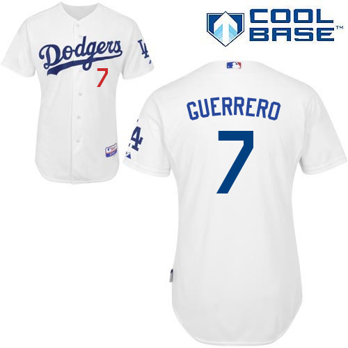 MLB Los Angeles Dodgers #7 Guerrero White Customized Jersey