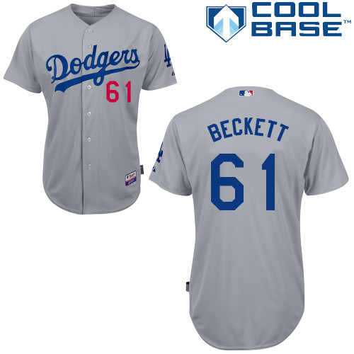 MLB Los Angeles Dodgers #61 Beckett Grey Customized Jersey