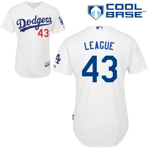 MLB Los Angeles Dodgers #43 League White Customized Jersey