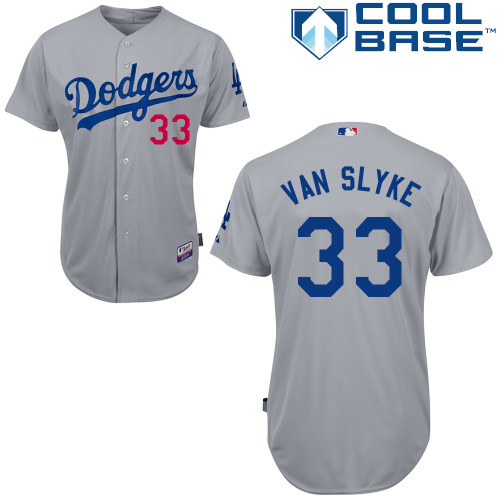 MLB Los Angeles Dodgers #33 Van Slyke Grey Customized Jersey