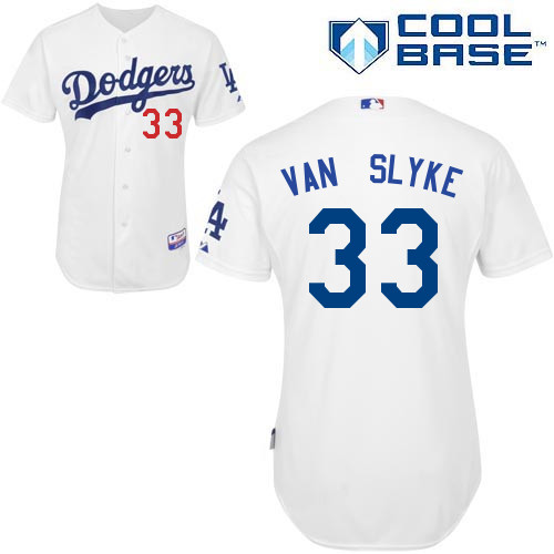 MLB Los Angeles Dodgers #33 Van Slyke White Customized Jersey