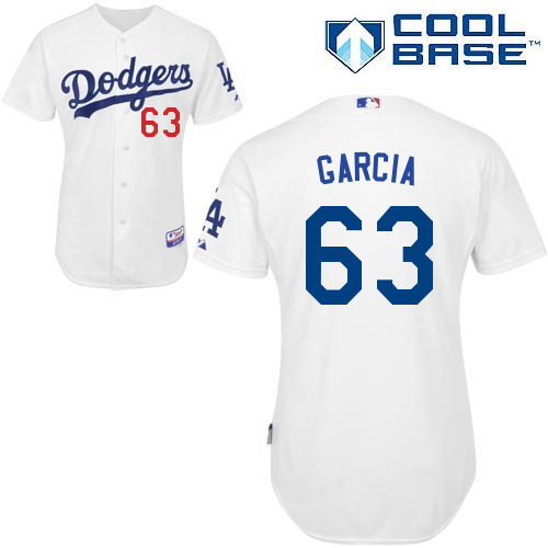 MLB Los Angeles Dodgers #63 Garcia White Customized Jersey