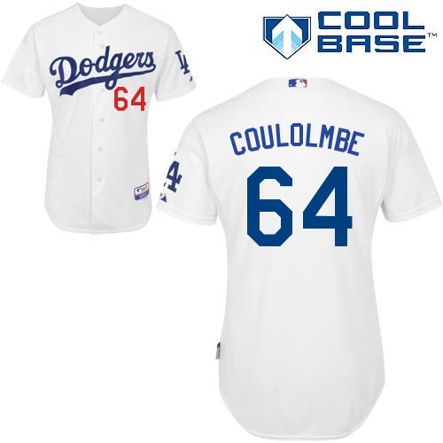 MLB Los Angeles Dodgers #64 Coulolmbe White Customized Jersey