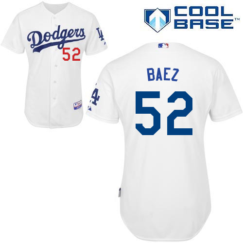 MLB Los Angeles Dodgers #52 Baez White Customized Jersey