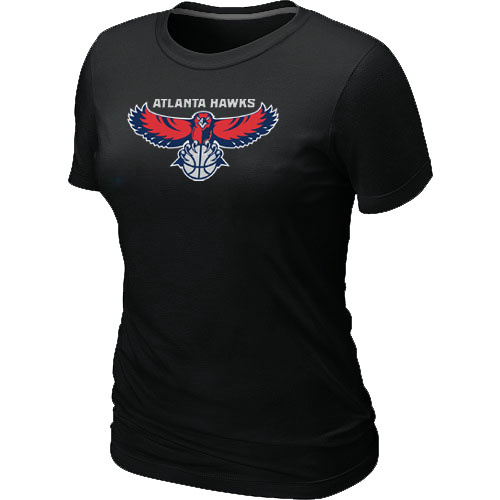 NBA Atlanta Hawks Big & Tall Primary Logo Black Womens T-Shirt 
