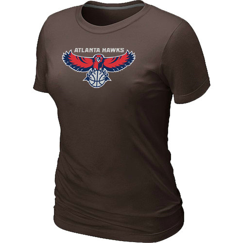 NBA Atlanta Hawks Big & Tall Primary Logo Brown Womens T-Shirt 