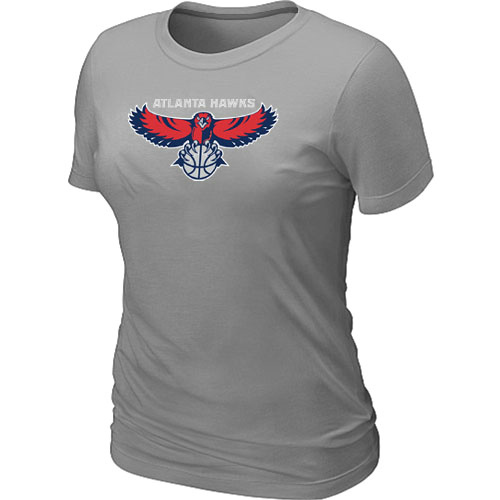 NBA Atlanta Hawks Big & Tall Primary Logo L.Grey Womens T-Shirt 