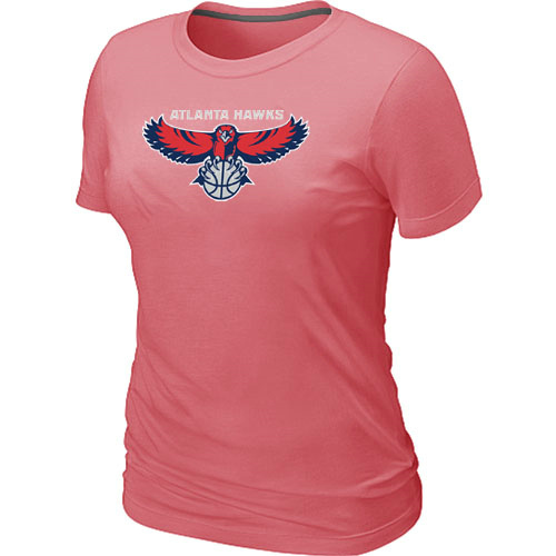 NBA Atlanta Hawks Big & Tall Primary Logo Pink Womens T-Shirt 