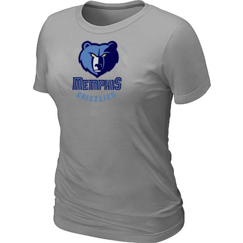 NBA Memphis Grizzlies Big & Tall Primary Logo L.Grey Womens T-Shirt 