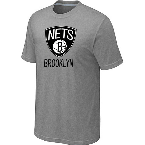 NBA Brooklyn Nets logo mens T-shirt  Grey