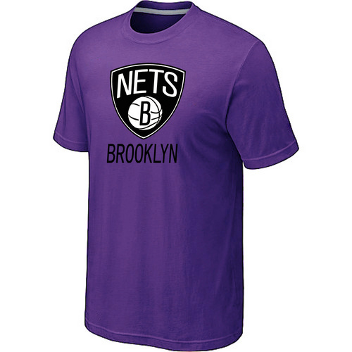 NBA Brooklyn Nets logo mens T-shirt Purple