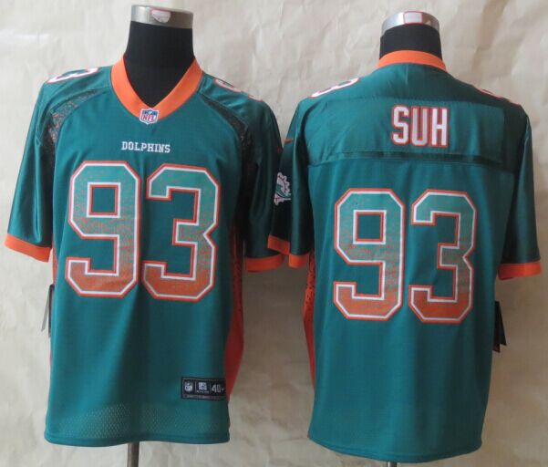 2013 New Nike Miami Dolphins 93 Suh Drift Fashion Green Elite Jerseys