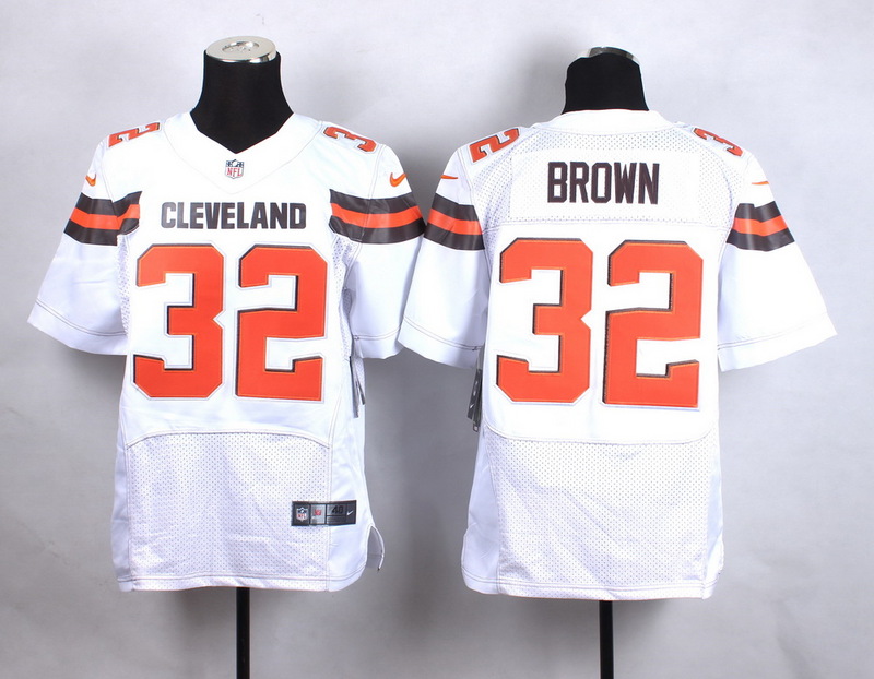 2015 NFL Cleveland Browns #32 Brown White Elite Jersey