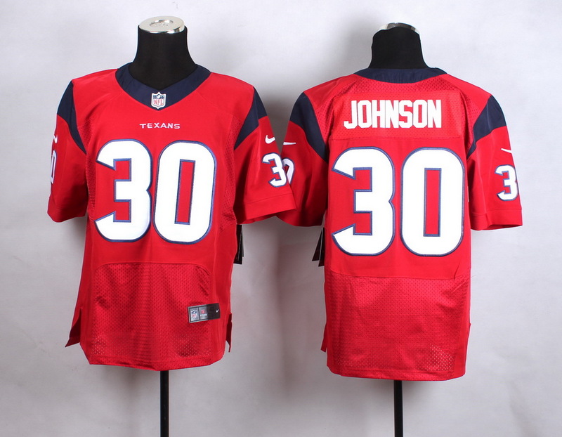 Nike Houston Texans #30 Johnson Red Elite Jersey