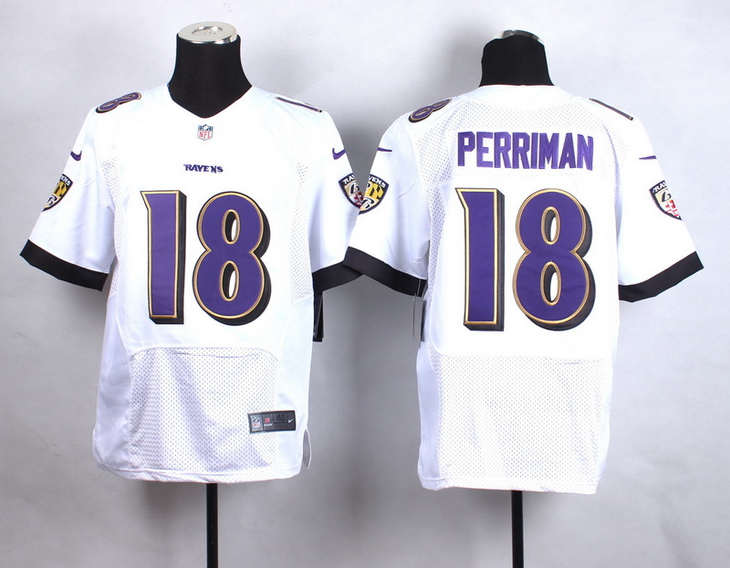 Nike Baltimore Ravens #18 Perriman White Elite Jersey