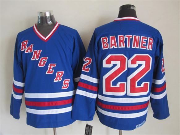 NHL New York Rangers #22 Bartner Blue New Jersey