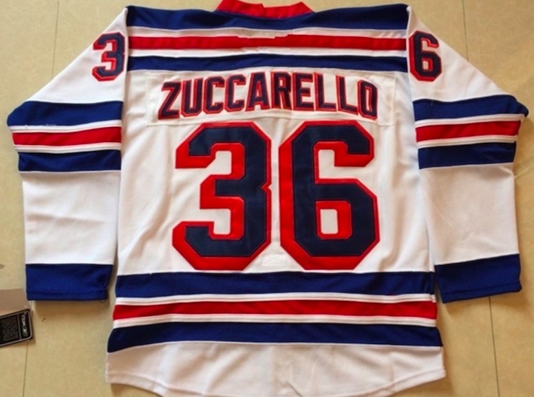 Mens New York Rangers #36 Mats Zuccarello White Jersey 