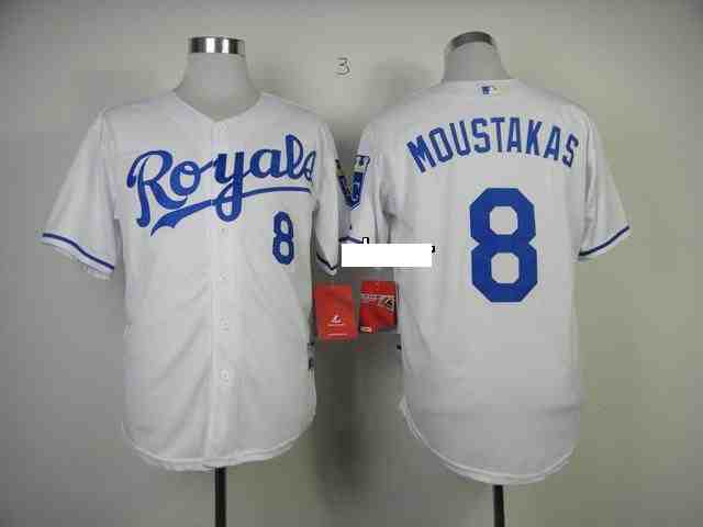 MLB Kansas City Royals #8 Moustakas White Jersey