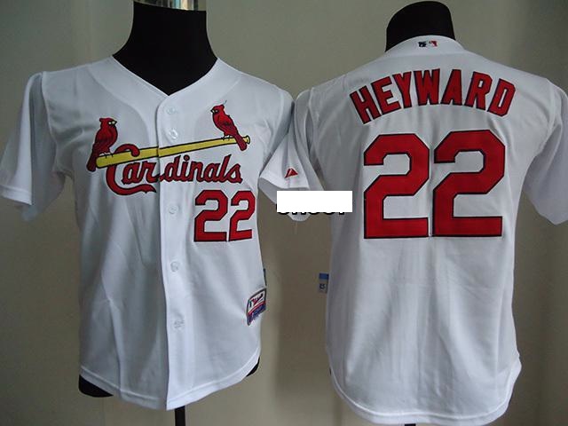 MLB St. Louis Cardinals #22 Heyward White Kid Jersey