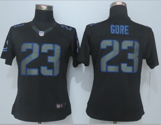 Womens Nike Indianapolis Colts 23 Gore Impact Limited Black Jerseys