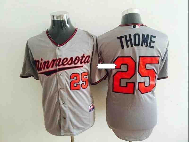 MLB Jerseys Minesota Twins #25 thome grey Jersey