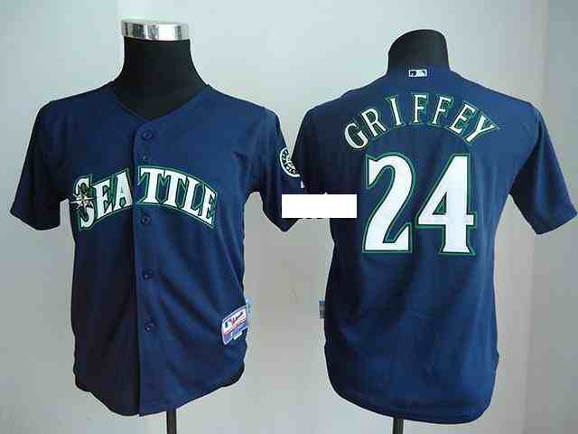 MLB Youth Jerseys Seattle Mariners 24 Griffey Blue Jersey