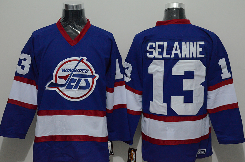 NHL Winnipeg Jets #13 Selanne Blue Jersey