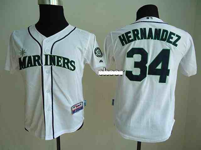 MLB Youth Jerseys Seattle Mariners 34 Hernandez White