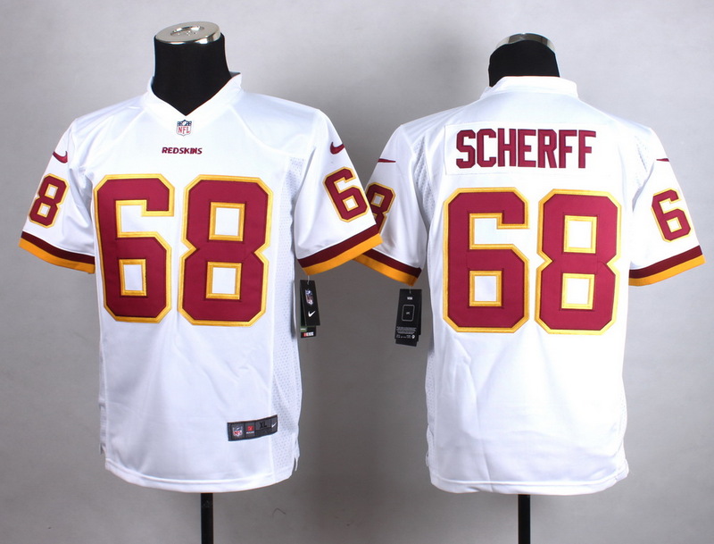 Nike Washington Redskins #68 Scherff White Kids jersey