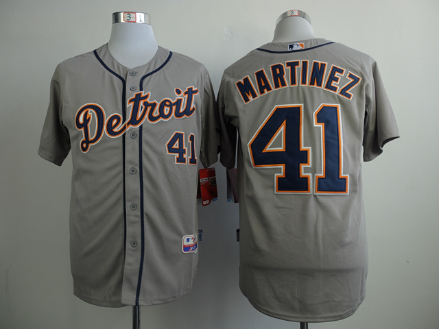 MLB Detroit tigers #41 Martinez Grey Jersey