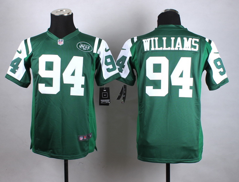 Nike New York Jets #94 Williams Green Kids Jersey